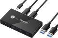 Rybozen USB 3.0 Switch Selector,KVM Switch Adapter 2 Computer Sharing 4 USB Devices, Peripheral Hub Box for Mouse Keyboard Scanner Printer PC, with One Button Swapping and 2 Pack USB 3.0 Cable ORIGINAL UK ZONE. 