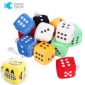 DENOSWIM 6CM Soft Dice Plush Toys Fun Games Props Party Supplier Kids Doll Fuzzy Dice Dots Bag Pendant. 