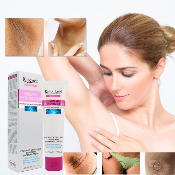 Skin Lightening Cream, Underarm Whitening Cream, Intimate Area Dark Spot Corrector Whitening Cream for Body, Underarms, Armpit, Knees, Legs and Inner Thigh Cream  with SPF 50 UVB UVA .50 ML .