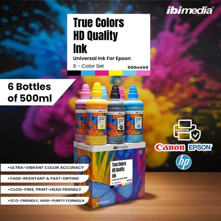 Color Printer Ink Set Universal Printer Refill Ink CMYK 6-Color Set for Epson L3110, L3210 ...