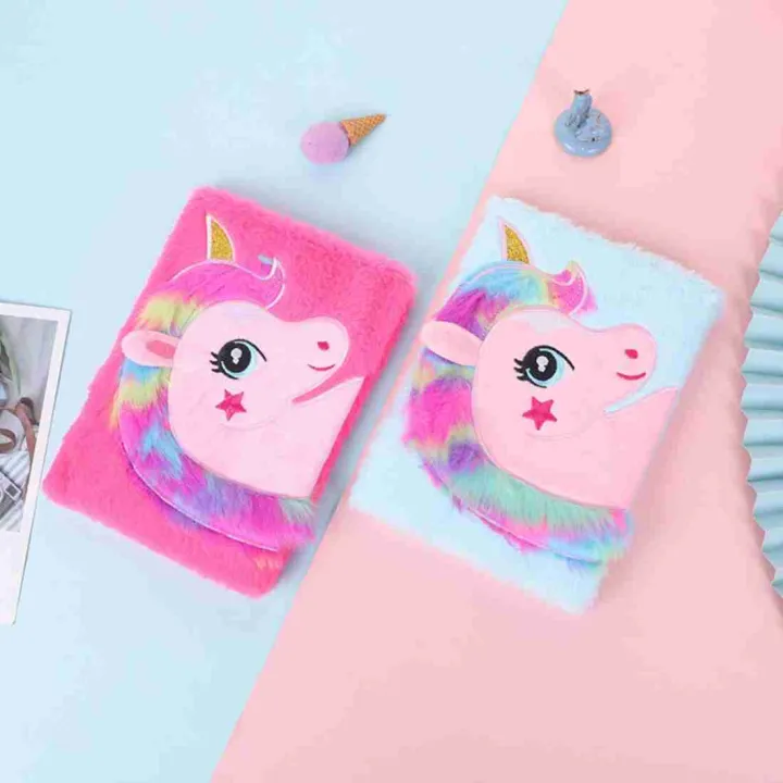 CUTE%20DIARY,%20PLUSH%20FURRY%20NOTEBOOK%20DIARY,%20UNICORN%20DIARY%20-%20Image%204