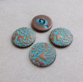 4-Pieces Fancy Turquoise Decorative Metal buttons | Fancy Buttons for Men/Women Kurta, Kurti | Ladies and Gents Suit, Coat, Shirt Buttons | Fancy Buttons. 