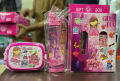 2 in 1 Water Bottle and Lunch Box Gift Set  Gift Box  School Water Bottle and Lunch Box Gift Set Kids School Lunch Box School Tiffin Box and Drinking Water Bottle With Spoon For Baby and Baba Barbie Doll - Ben 10 - Spider Man - Promoto - Doramoon. 