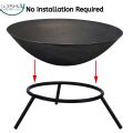 Wishly Iron Fire Pit Bowl - Outdoor 20 Inch Fireplace - Wood Burning Patio & Backyard Firepit - Small Round Portable Sturdy Stand. 