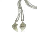 Best Friend Heart Necklace gift for Friends Couples Pair of 2 Locket. 