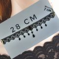 Black Polyester Irresistible Crystal Choker Necklace For Women. 