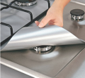 Stove Protector Cover Liner, Pack of 4 Gas Hob Protectors - Non-Stick Aluminum Reusable Gas Stove Burner Cover Sheet, Safe Protective Foil Kitchen Accessory. 