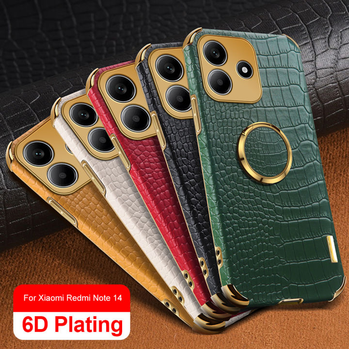 For Xiaomi Redmi Note 14 5G Galvanic Crocodile Plated Phone Case for 6.67 inches xiaomi redmi note 14 MI NOTE 14 5G All Pack Soft Magnetic Protection Cover Drop Resistant