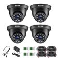 ZÒSI 4 Pack 2MP 1080p HD-TVI Home Security Camera Outdoor Indoor 1920TVL, 24PCS LEDs, 80ft Night Vision, 90°View Angle, Weatherproof Sùrveillance CCTV Black Dome Cameras.. 