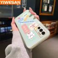 YIWESAN For vivo V23E 5G V23E 4G Case Fashion Words Rabitt Side Edge Pattern Luxury Plating Soft Silicone Protection Phone Cases. 