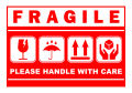 single random design patch - Size: 4 X 2.5 Inches approx - Fragile Caution Label Tag for Glass Mirror Electronics Item Product Self Adhesive Sticker Decal Office, Decor, Decoration - Printed Multi Color- lucky garnet. 
