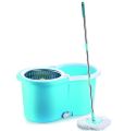 Online Karachi - Rotating Spin Mop 360 with Steel Bucket & Wheels - 2 Microfiber Refills Included. 