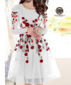 Flowers Embroidered 2-Piece Organza Frock for Women – Casual Frock with Floral Design. 