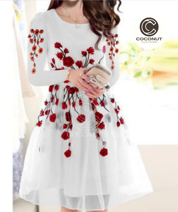Flowers%20Embroidered%202-Piece%20Organza%20Frock%20for%20Women%20%E2%80%93%20Casual%20Frock%20with%20Floral%20Design%20-%20Image%202