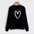 White Heart Printed Sweatshirt For Women - Hoodies For Girls. 