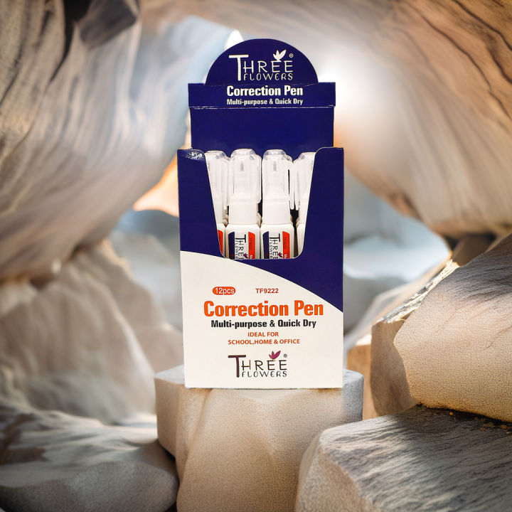 Correction Pen | Whito | Efficient to use at Home, Office and School | Pack of 2 Pieces | Three Flowers