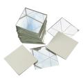 80 Pcs -New Silver Square Shape Craft Mirror Glass Mosaic Tile Decor Art For DIY Dress. 