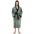 Bathrobes For Men Fleece Hooded Dressing Gown Super Soft Cozy Hooded Plush Loungewear. 