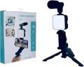 Portable Vlogging Kit with Microphone, Tripod & LED Light | Complete Vlogging Set with Smartphone Holder, Stabilizer & Remote Control | All-in-One Vlogger Kit for YouTube, TikTok & Beginners | Professional Compact Vlogging Gear. 