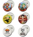 Akipi One Piece Luffy & Zoro Anime Pin Badges – Pack of 6 | 58mm Round Button Pins | Collectible & Cosplay Gift. 