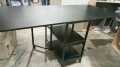 folding dining table with iron base portable. 