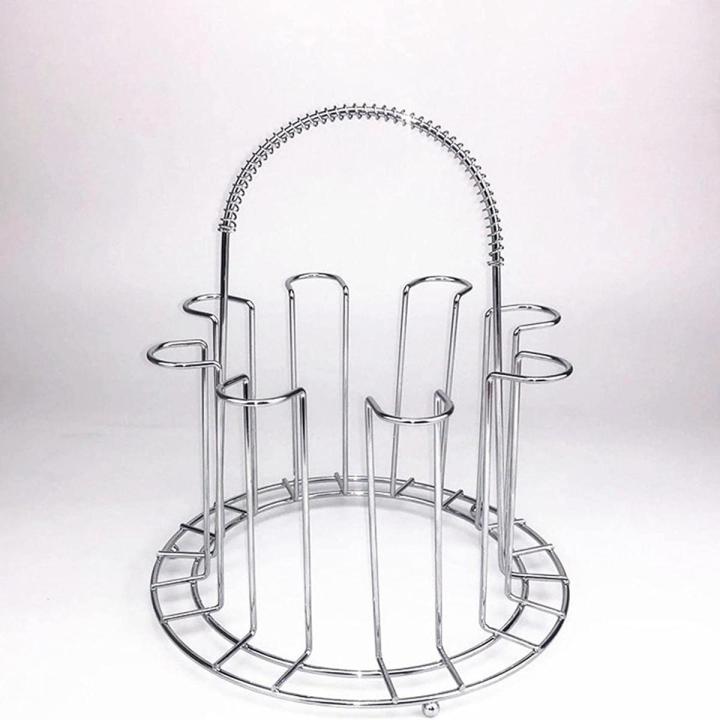 Decorative Stainless Steel Glass Holder for Kitchen Dining Table (8 Glass Stand)