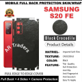 SAMSUNG S20 FE FULL BACK 360 premium Protection Skin / Wrap. 