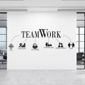 Teamwork Workplace Inspirational Quote Office Wall Art Motivational Quote Wall Decals Wall Art Mural Vinyl Stickers Office Decoration Decals ( 17 by 55 Inches). 