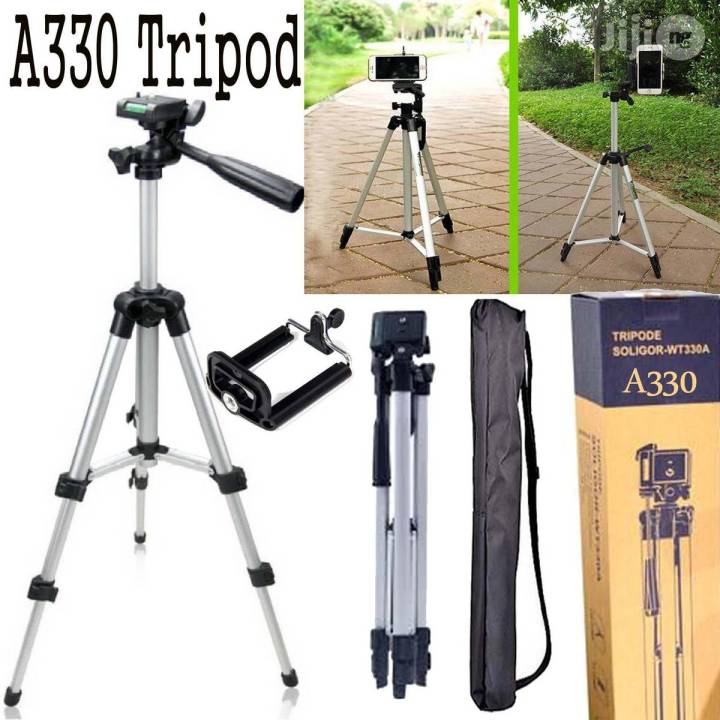 330 Big Tripod 5 Feet Mobile Stand For Mobile and Digital Camera Video Capturing