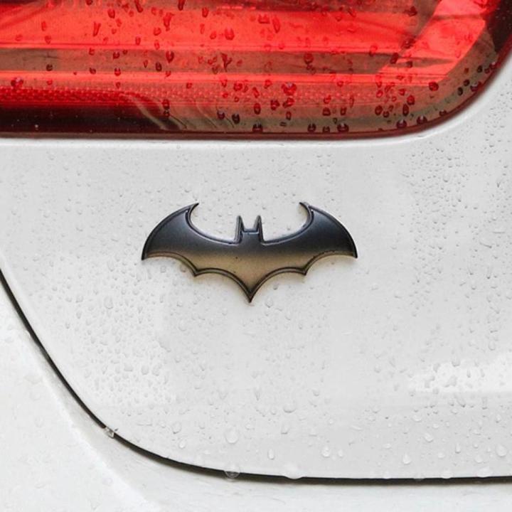 Chrome Metal Badge Emblem Batman Tail Decals Auto Car Motorcycle Logo Sticker - Black