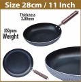 Non Stick Fry Pan Die Cast Wooden Handle Durable Quality for Eggs Omlate 14cm 16cm 18cm 20cm 22cm 24cm 26cm 28cm 30cm Frying Pan Non-Stick Heavy Duty Pan Plastic Handle. 