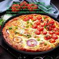 Pizza Tray Non-Stick Bake Ware Round Shape Plate Carbon Steel Pizza Pan Baking Mold Cake Used in Microwave Oven OTG Baking Tools Black. 