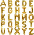 Metallic Foil Balloon 16" Inch Gold Alphabet Letter ABC Balloons, Aluminum Hanging Foil Film Baloon for Wedding, Birthday Party Decoration, Bridal Shower, Baby Shower, Anniversary Banner Air Ballon. 