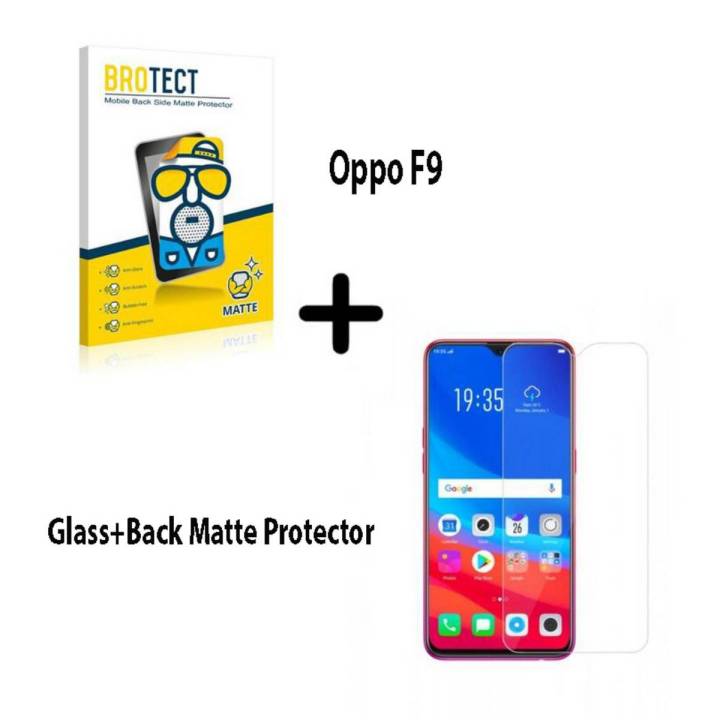 Oppo F9 Tempered Glass Screen Protector Polish Glass + Back Matte Protector Soft Skin Sheet Soft Film Protection For Oppo F9