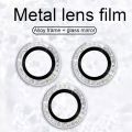iPhone 11 12 Pro Max Bling Glitter Camera Lens Protector Metal Ring + Tempered Glass. 