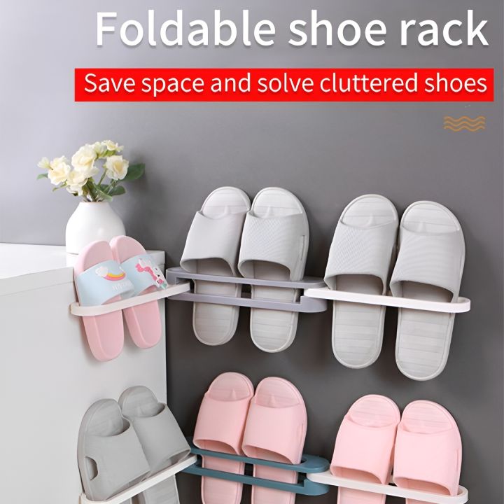 3-in-1 Wall-Mounted Shoes Slipper Rack Towel Holder Daraz
