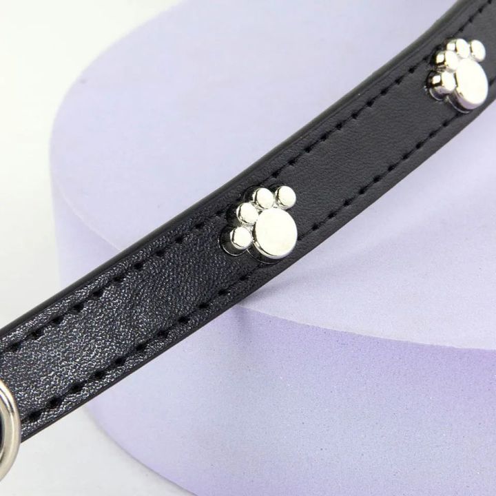 Dog%20Collar%20Leather%20Lead%20Small%20Dog%20Collar%20Puppy%20Supplies%20Pet%20Accessories%20Paws%20Leather%20Collar%20-%20Image%203