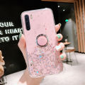 Casinglee for OPPO Reno 3 case Shiny Ring Glitter Soft Transparent Holder Stand Back cover with String for OPPO Reno3 Phone cases cover Stars Moon Girls For girls and Boys. 