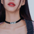 Goth Rhinestone Letters I Love BBC Choker Collar Necklaces Women Men DIY Cosplay Custom Name Words Chocker Jewelry Gift. 