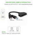 Dual USB 3.0 SATA III Cable 22 Pin Sata to USB Adapter, USB 3.0 to SATA Cable Up to 5 Gbps Support 2.5 Inches Laptop External SSD HDD Hard Drive Adapter Cable. 