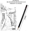 Professional Sketch and Drawing Pencils Set,Art Pencil(8B-2H). (24-Count) Best Quality. 