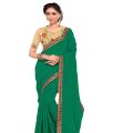 Formal Embroided blouse un stitched saree. 