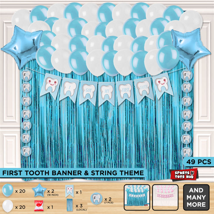 First Tooth  Card Banner Theme Collections, Baby's First Teeth Decorative Banners Backdrop, Decor Parties Supplies, Baby Boy & Girl For Children, Kids : WlPW7yLm