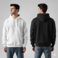2Pc Unisex Hoodie Set (Black & White) – Stylish Winter Wear for Men & Women | Premium Cotton Fleece Sweatshirt Combo. 