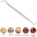 Professional Dental Tarter Scraper Tool Pick, Double Ended Tartar Plaque Remover for Teeth, Tooth Scraper - Added Tooth Cleaning at Home - 100% Stainless Steel, 6.5" Length (6.5 Inch (Pack of 1)). 