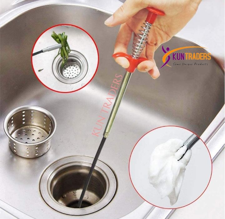 Metal Flexible Wire Brush Hand Sink Cleaning Hook, Sewer Dredging Device, Snake Drain Cleaner,