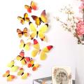 Pack of 12 Pcs IMPORTED  3D Effect PVC Shiny Butterflies With Double Tape for Kids Room Office, Kitchen, Fridge, Cupboards, Decoration. 