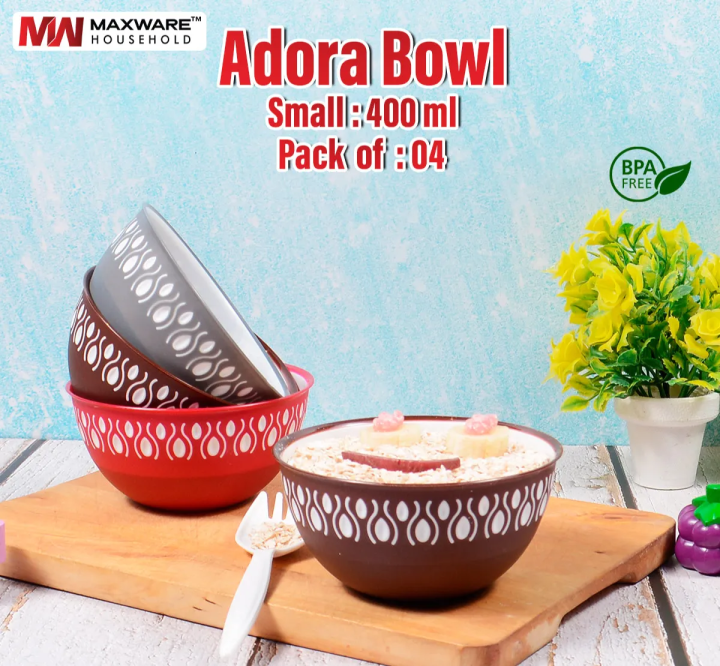 Adora Bowl – 400ml (Pack of 4) | Available in 3 Beautiful Colors