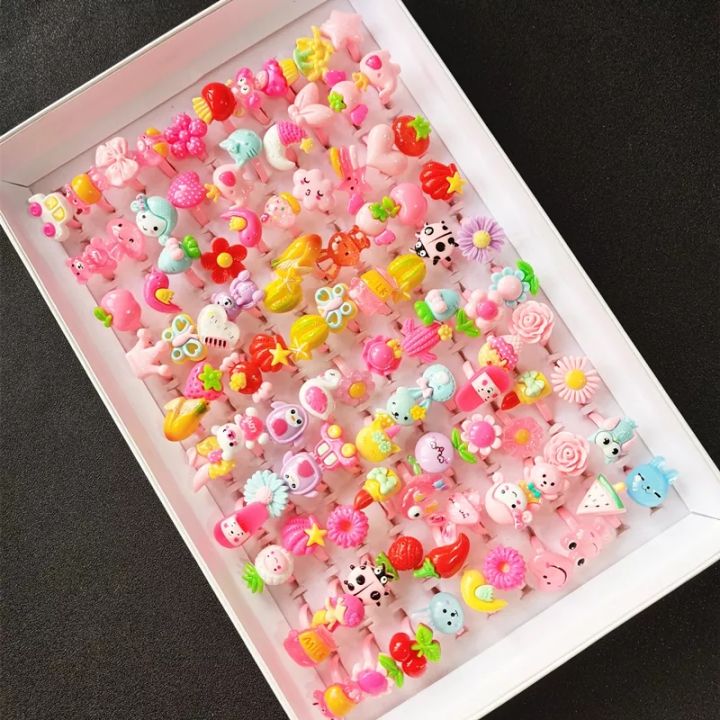 Pack%20of%2024%20kids%20cute%20day%20jewellery%20plastic%20kids%20ring%20mix%20design%20imported%20rings%20-%20Image%204