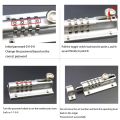 Password Lock Black Bolt Metal Door Latch Anti-Theft Safety Combination Digit Padlock Outdoor Home Wood Gate Hardware. 